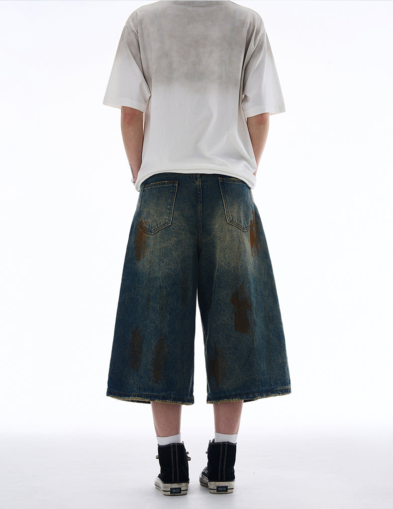 MADWITCH VINTAGE WIDE-LEG CROP JEANS #NZ7319