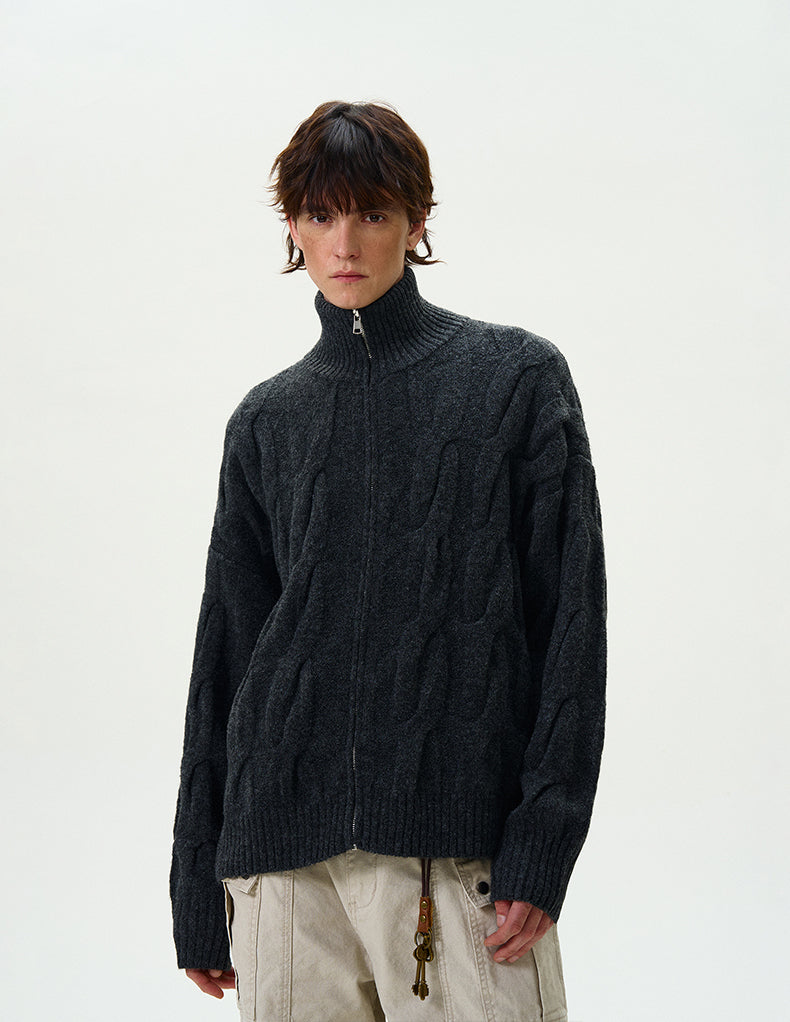 MADWITCH HALF-TURTLENECK CARDIGAN SWEATER #MY008