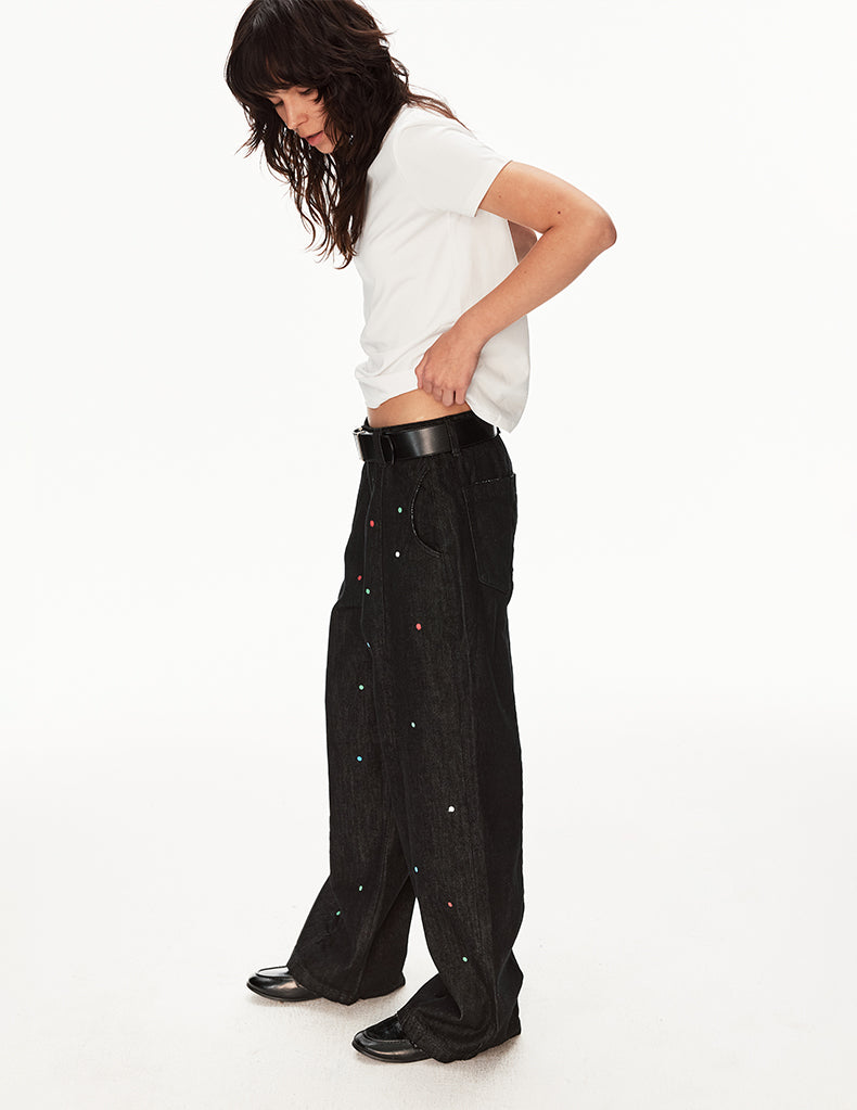 MADWIT POLKA DOT HIGH STREET JEANS #WH0A130