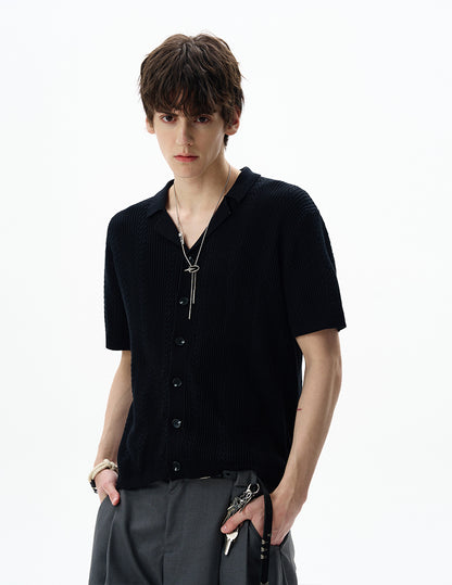 MADWITCH OLD MONEY CABLE KNIT SHIRT #68827