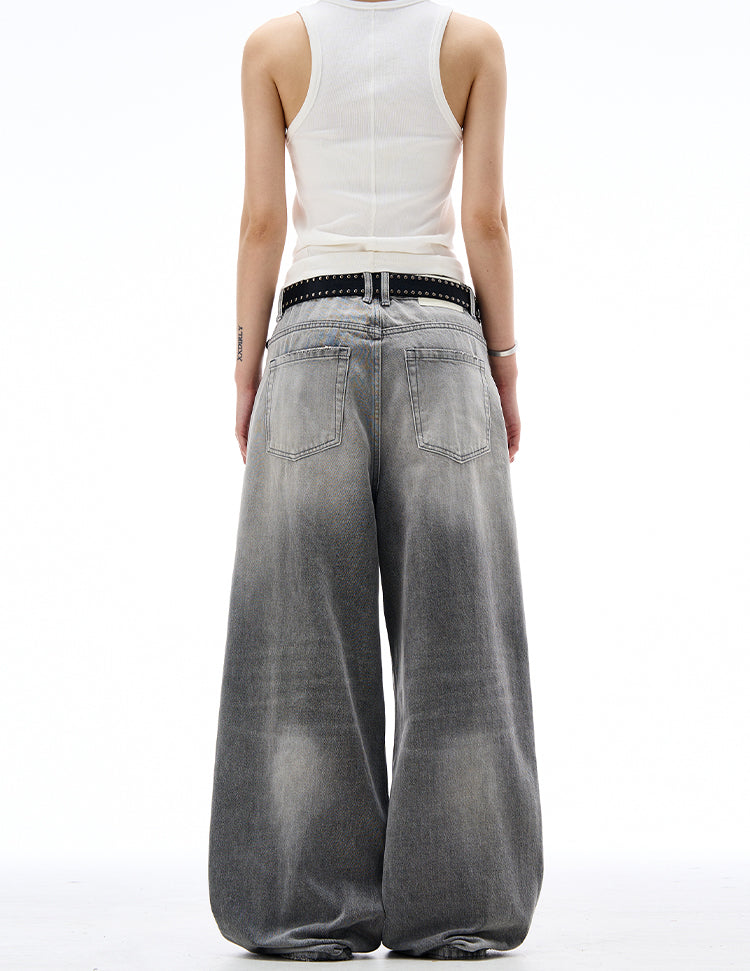 MADWITCH WASHED FLARED DENIM JEANS #CK5398
