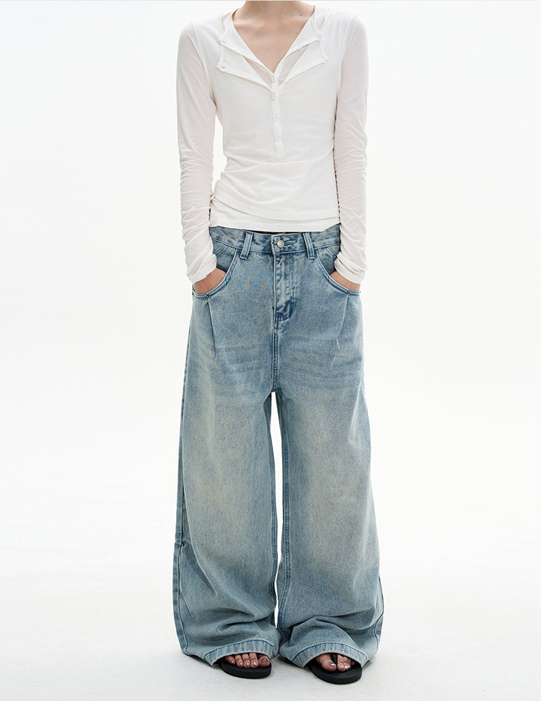 MADWITCH CREASE BLUE JEANS #D1657