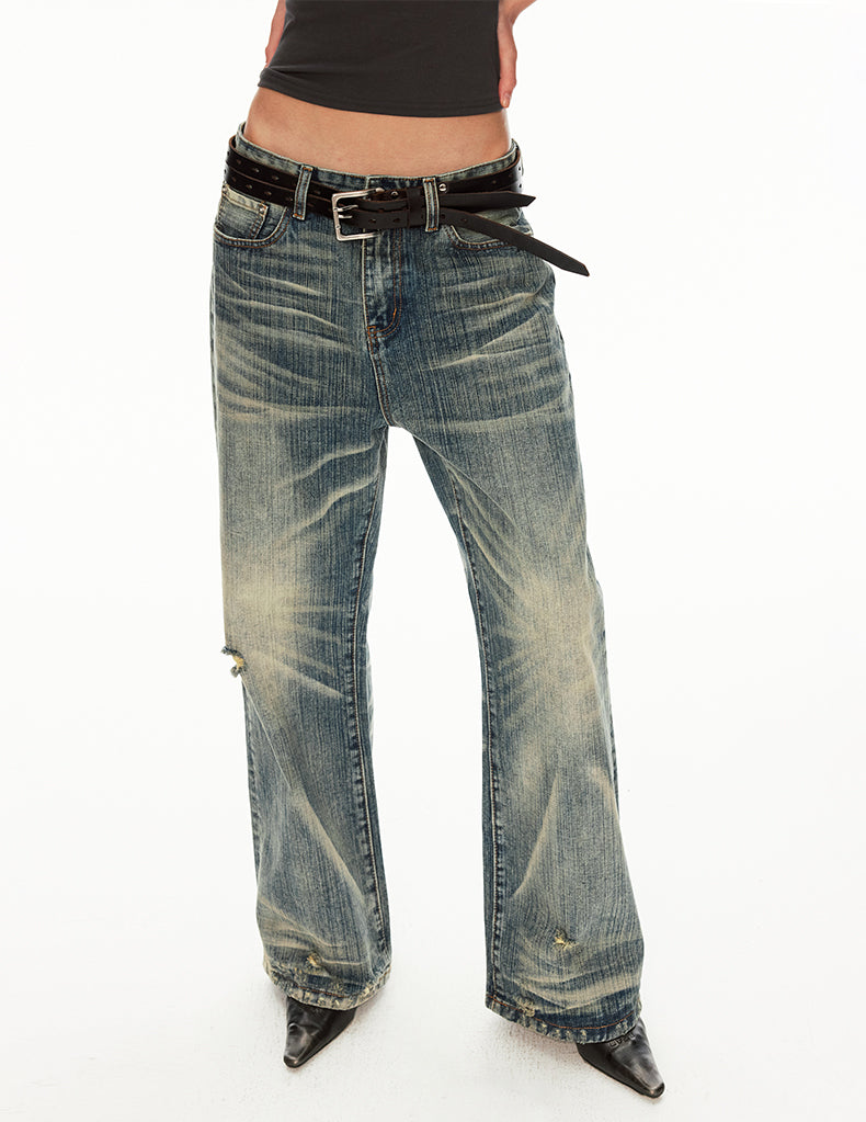 MADWIT RIPPED HIGH STREET JEANS #GD007