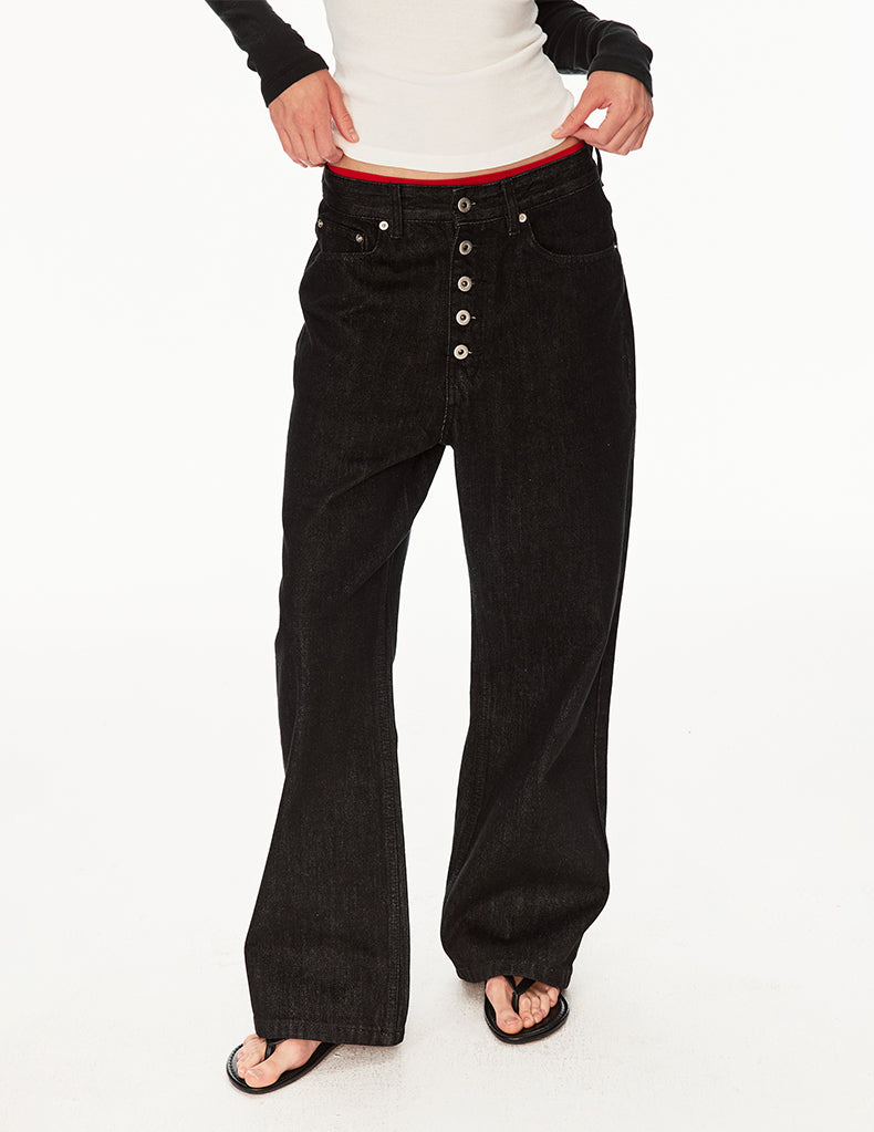 MADWIT VINTAGE BUTTON JEANS #G6969