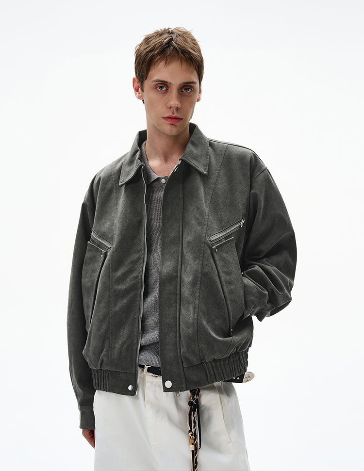 MADWITCH UNISEX SUEDE UTILITY JACKET #L963