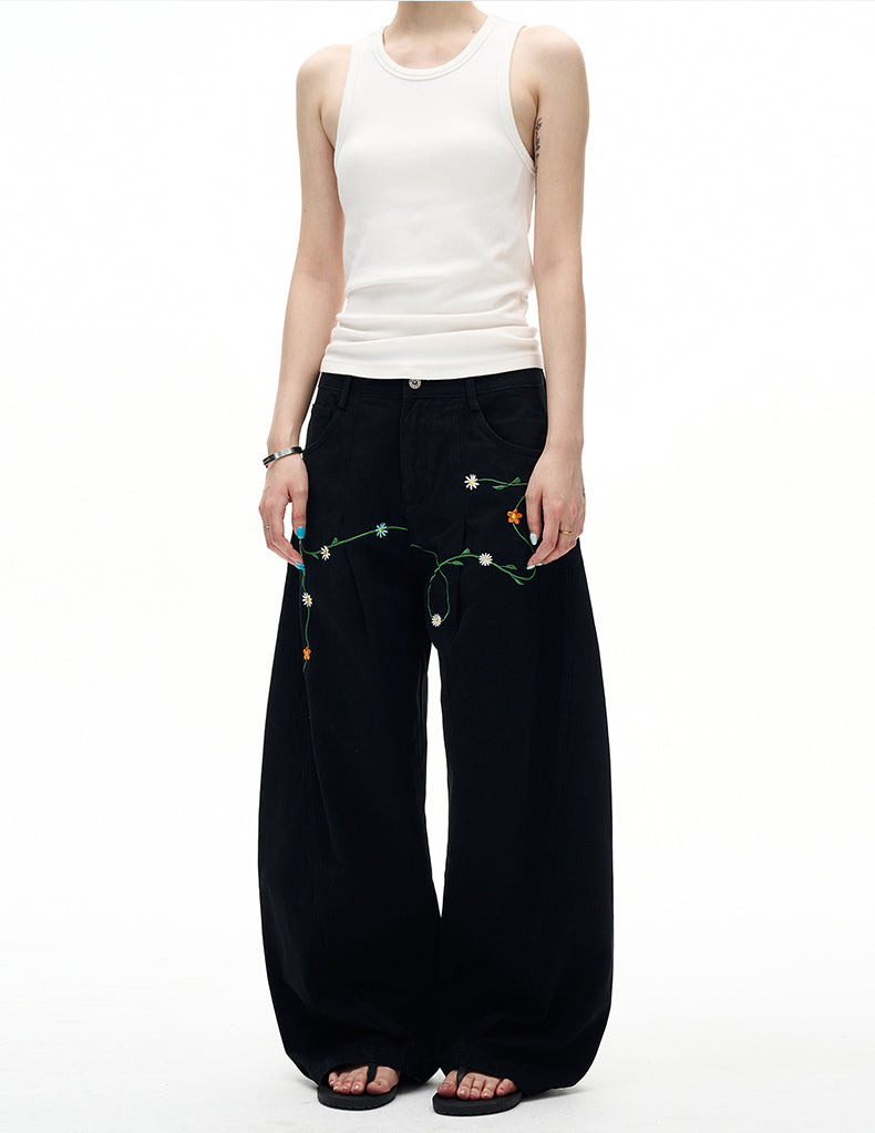 MADWITCH FLORAL PATCH CARGO PANTS #E5807
