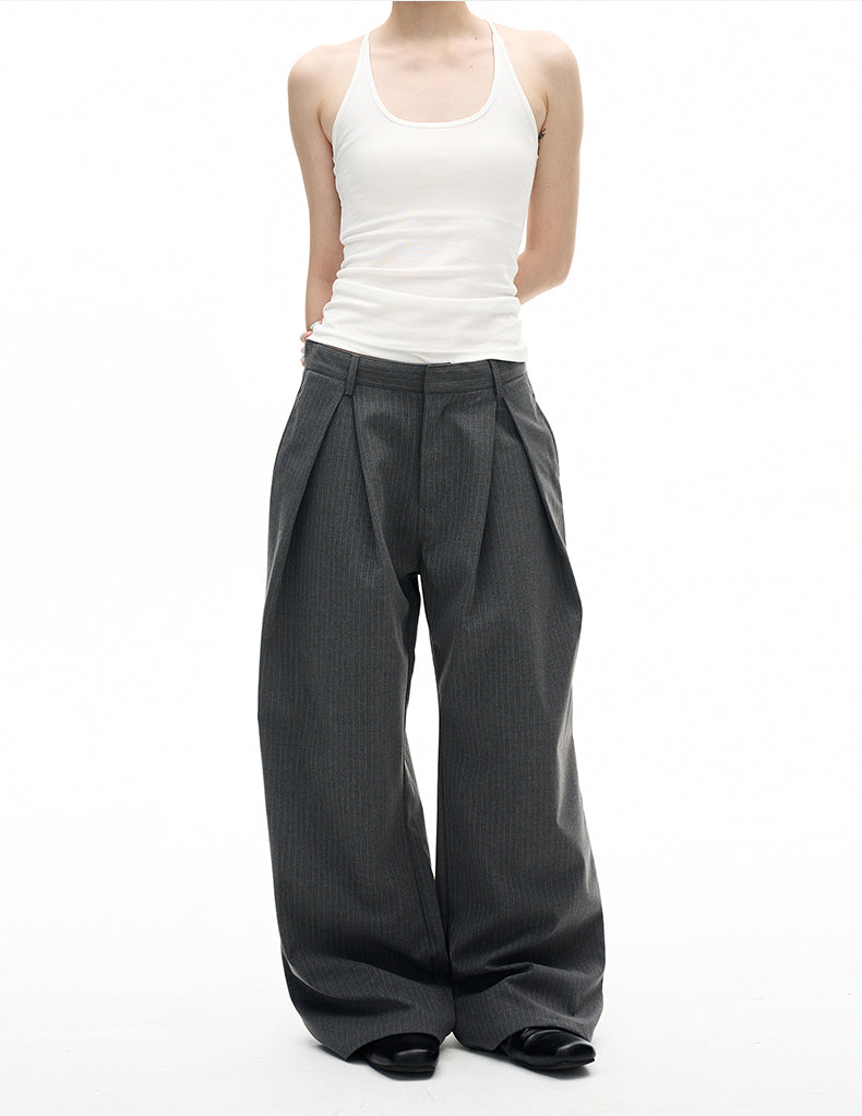 MADWITCH STRIPED WIDE LEG TROUSERS #C923