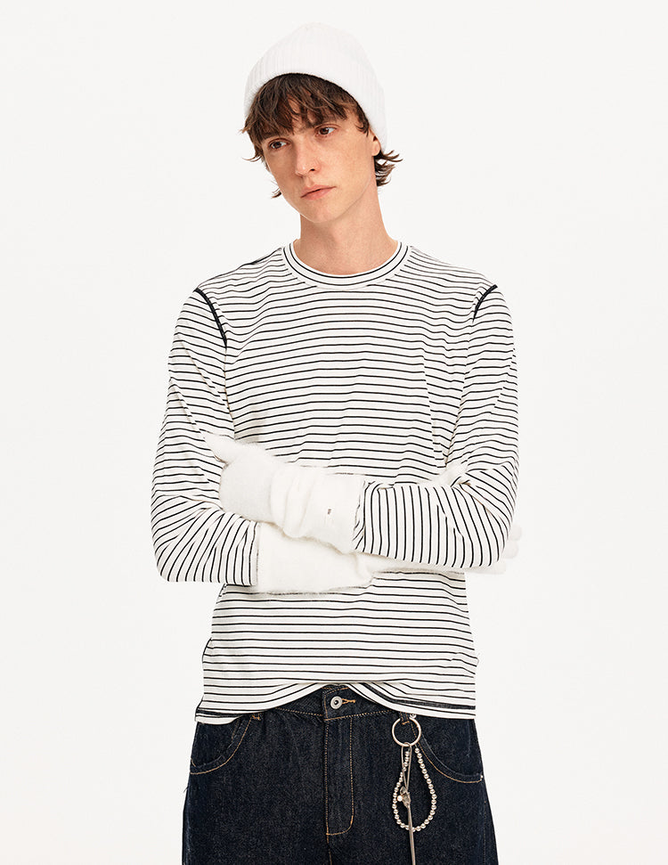 MADWITCH COLORBLOCK TENCEL STRIPE TEE #TC108