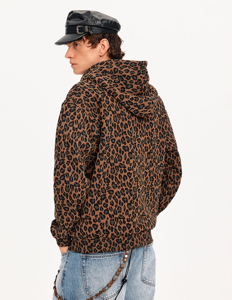 MADWITCH LEOPARD HOODED SWEATSHIRT JACKET #CW1327