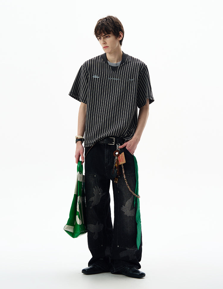 MADWITCH VINTAGE STRIPED TEE #X006