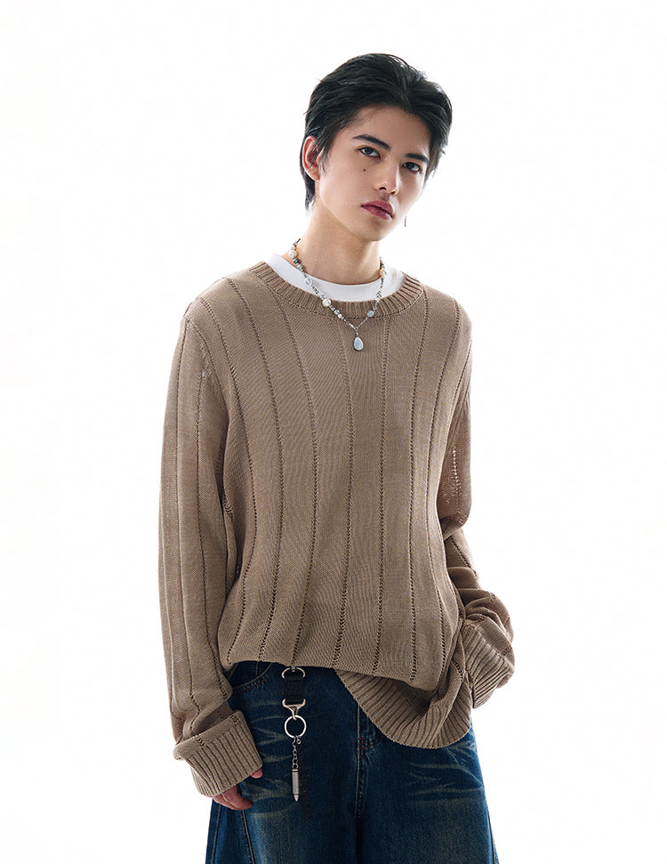 MADWITCH HOLLOW-OUT KNITTED LONG SLEEVE #81177