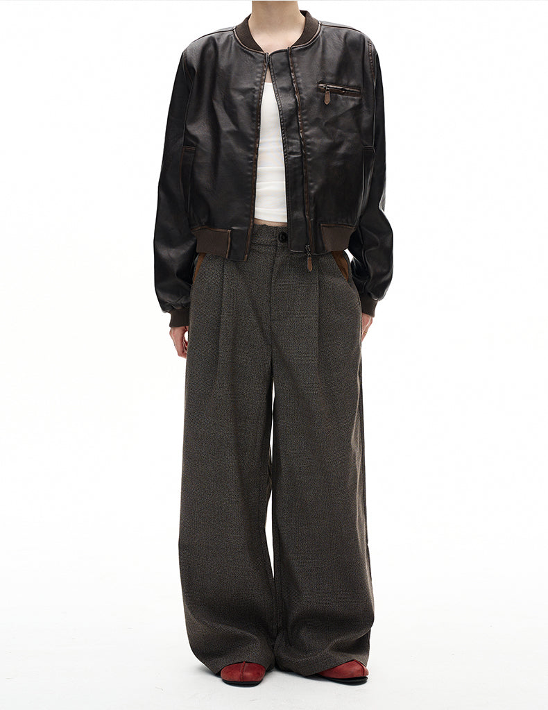 MADWITCH PREPPY PLAID WIDE TROUSERS #25036