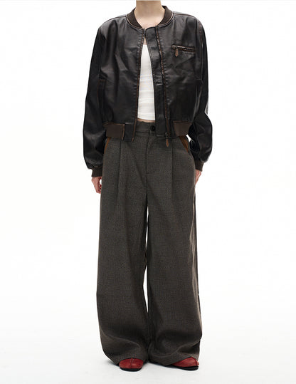 MADWITCH PREPPY PLAID WIDE TROUSERS #25036