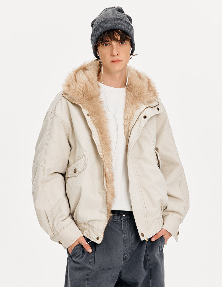 MADWITCH PATCHWORK HOODED FUR JACKET #880669