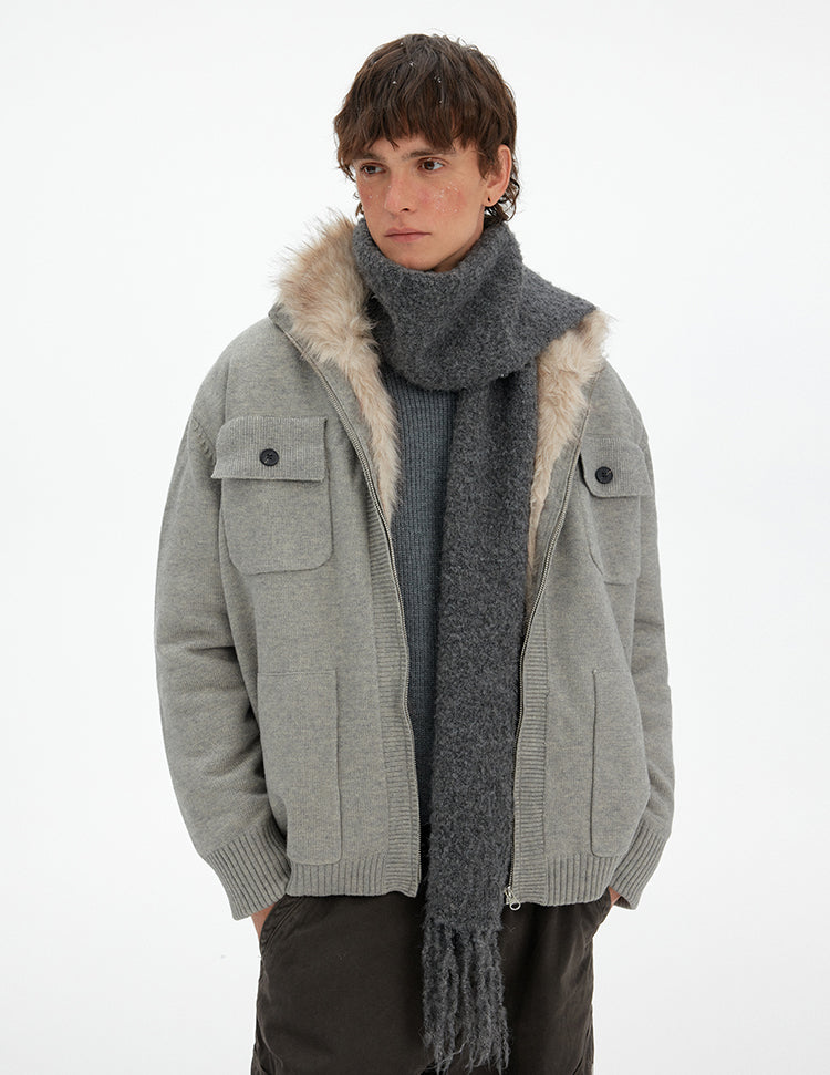 MADWITCH ATMOSPHERIC FUR COLLAR CARDIGAN #6003