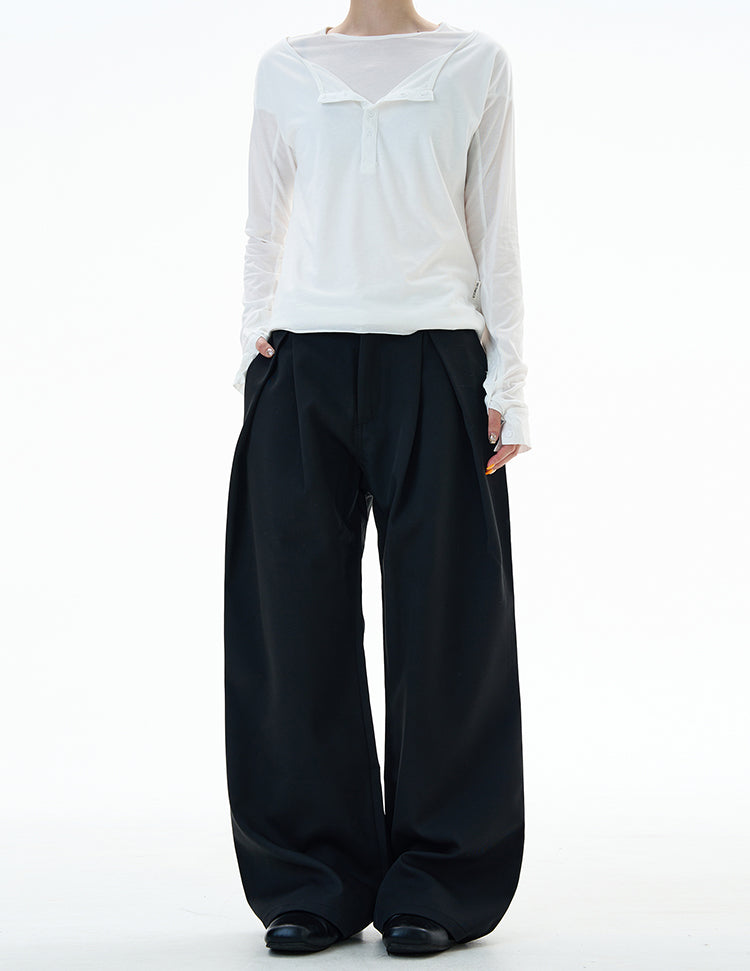 MADWITCH DRAPEY STRAIGHT DENIM PANTS #9910