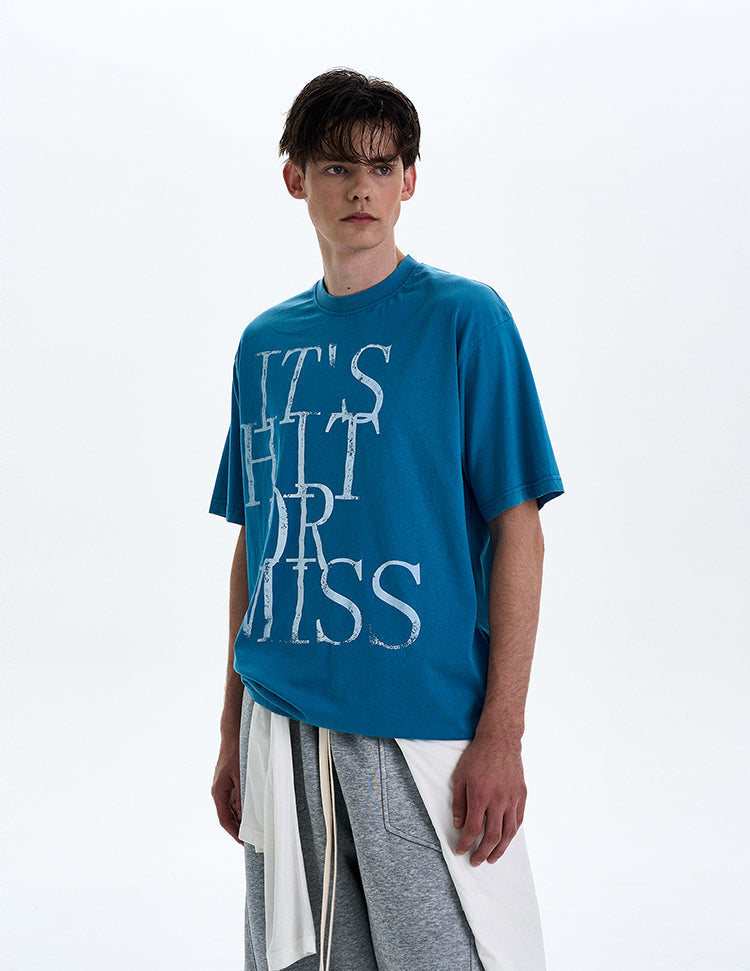 MADWITCH ROUND NECK LETTER PRINT T-SHIRT #27297