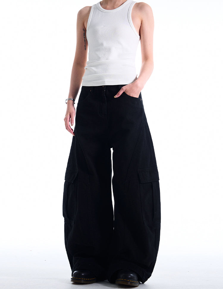 MADWITCH DECONSTRUCTED WIDE-LEG CARGO PANTS #DR6302