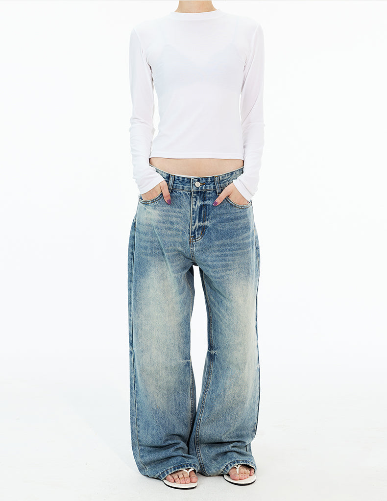 MADWITCH FADED STRAIGHT LEG JEANS #G6927