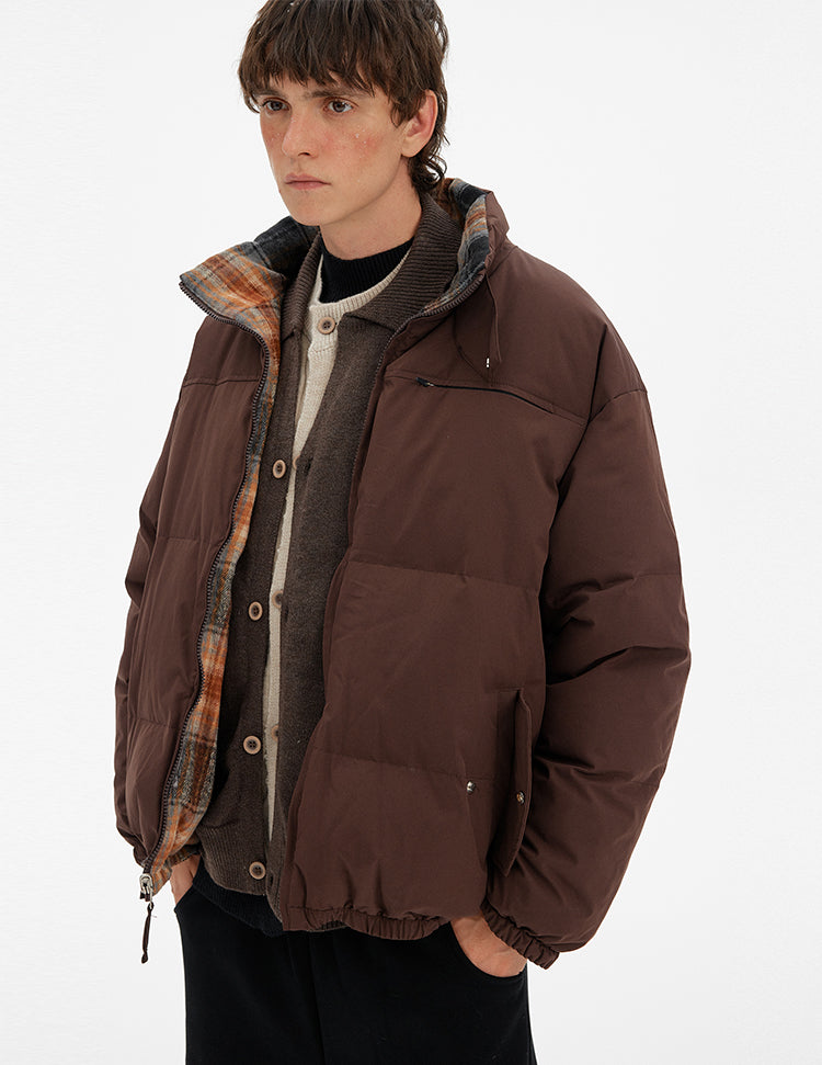 MADWITCH REVERSIBLE PLAID PUFFER JACKET #254YR10160