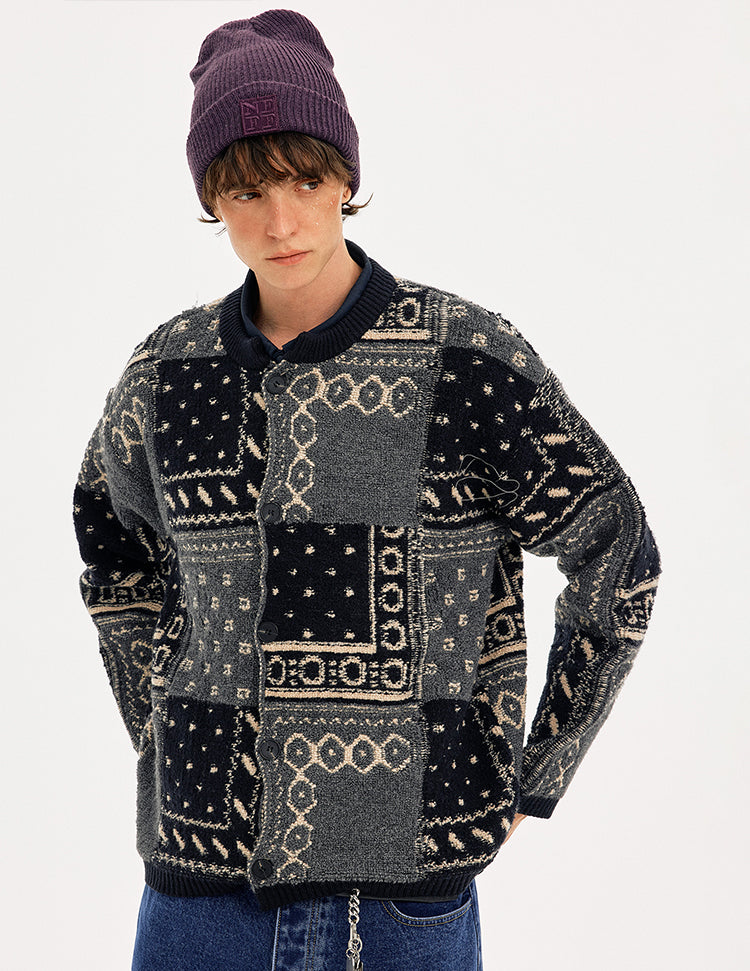 MADWITCH COLORBLOCK BASEBALL KNIT SWEATER #65163