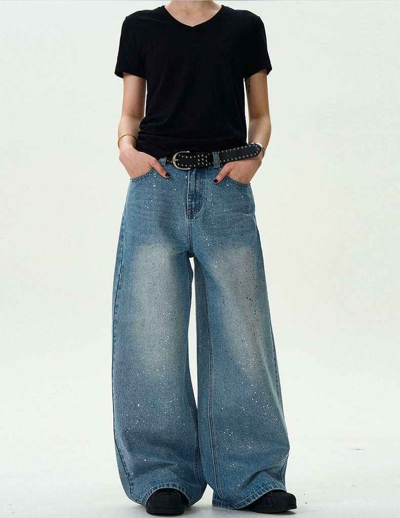 MADWITCH STAR PRINT WASHED DENIM JEANS #WHOA083
