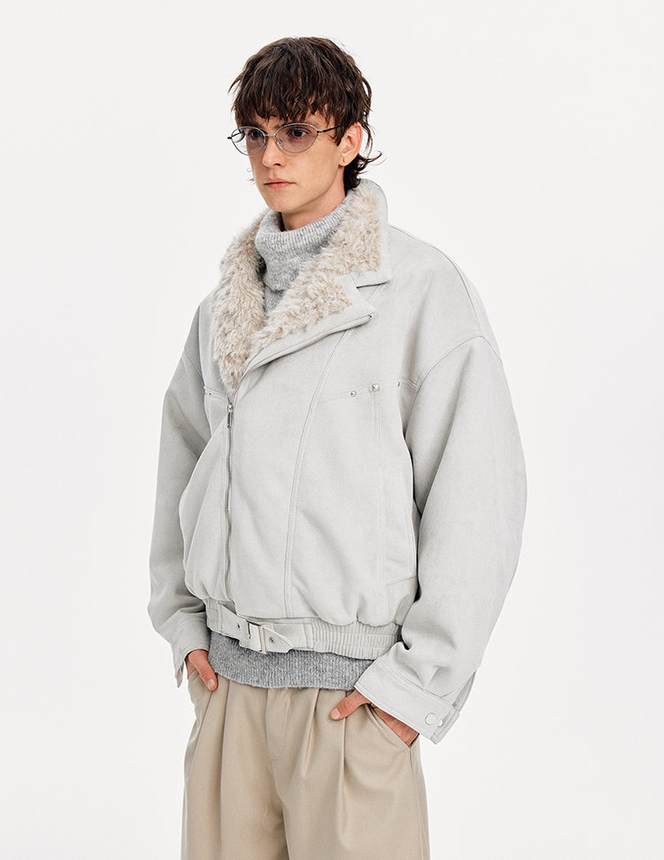 MADWITCH SUEDE DECONSTRUCTED FUR COAT #991081