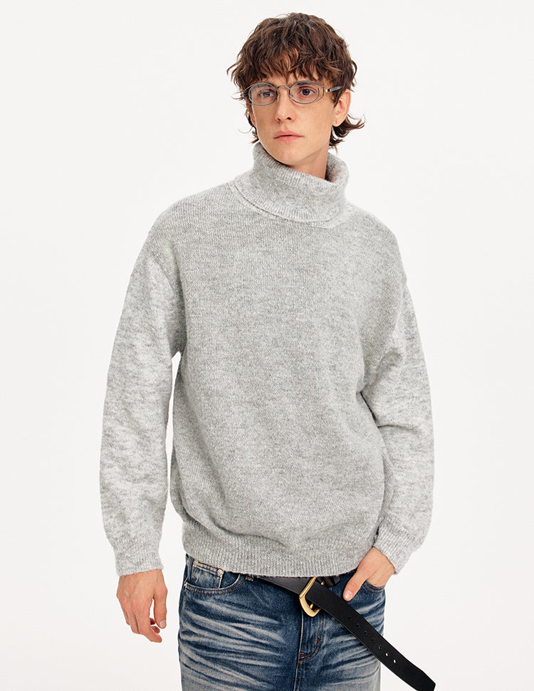 MADWITCH WOOL BLEND STAND COLLAR SWEATER #72672