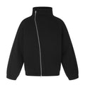 MADWITCH ASYMMETRIC-ZIP CROPPED KNIT CARDIGAN #GPMYC023