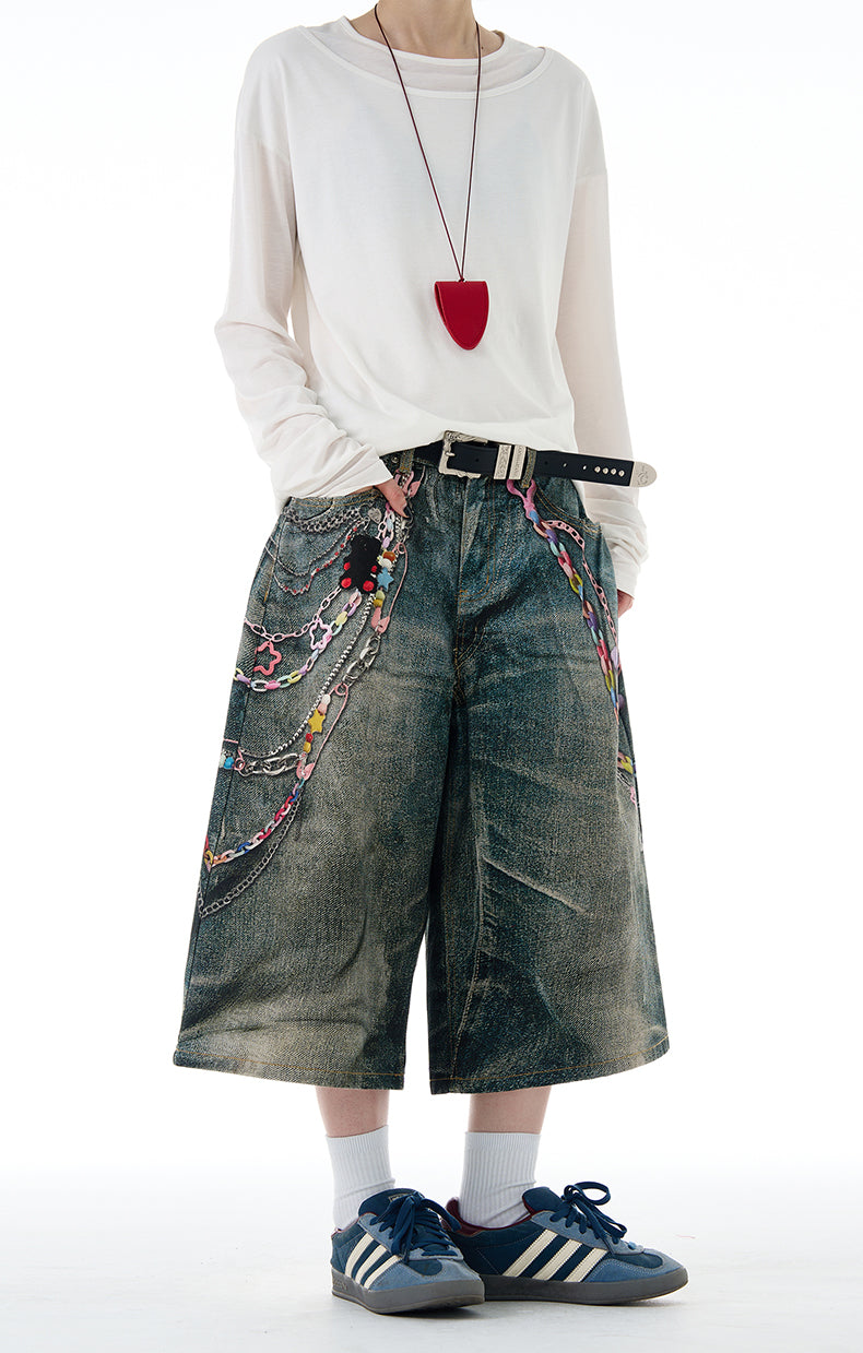 MADWITCH 3D PRINT DENIM PANTS #G6830