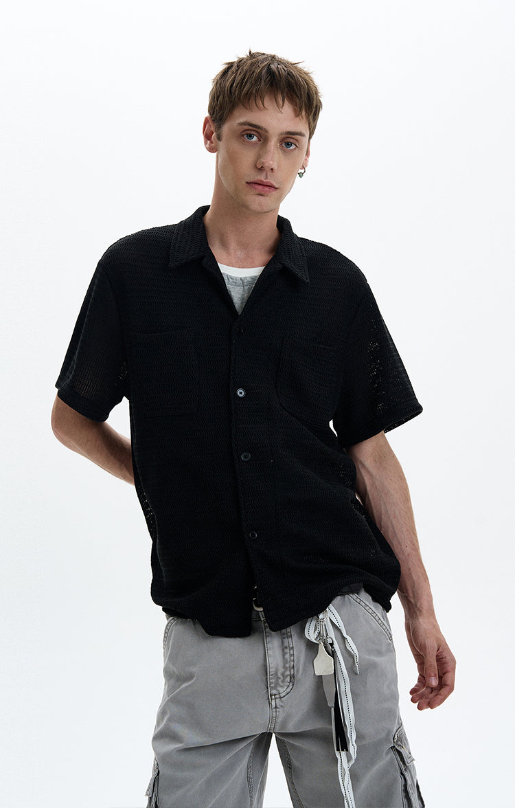 MADWIT LACE OPENWORK SHIRT #27339