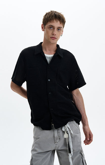MADWIT LACE OPENWORK SHIRT #27339