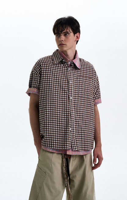 MADWITCH POLKA DOT CHECKERED SHIRT #CR222