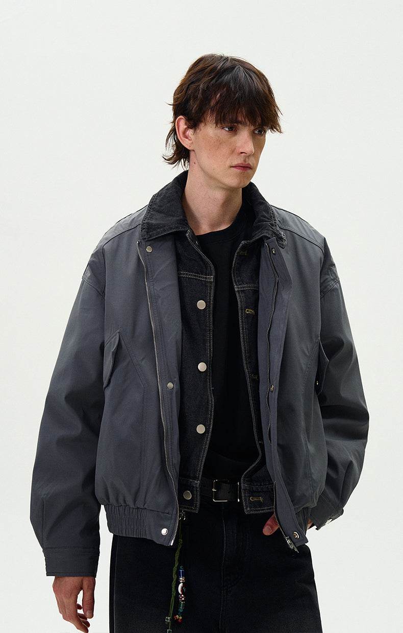 MADWITCH PATCHWORK LOOSE DOWN JACKET #18985