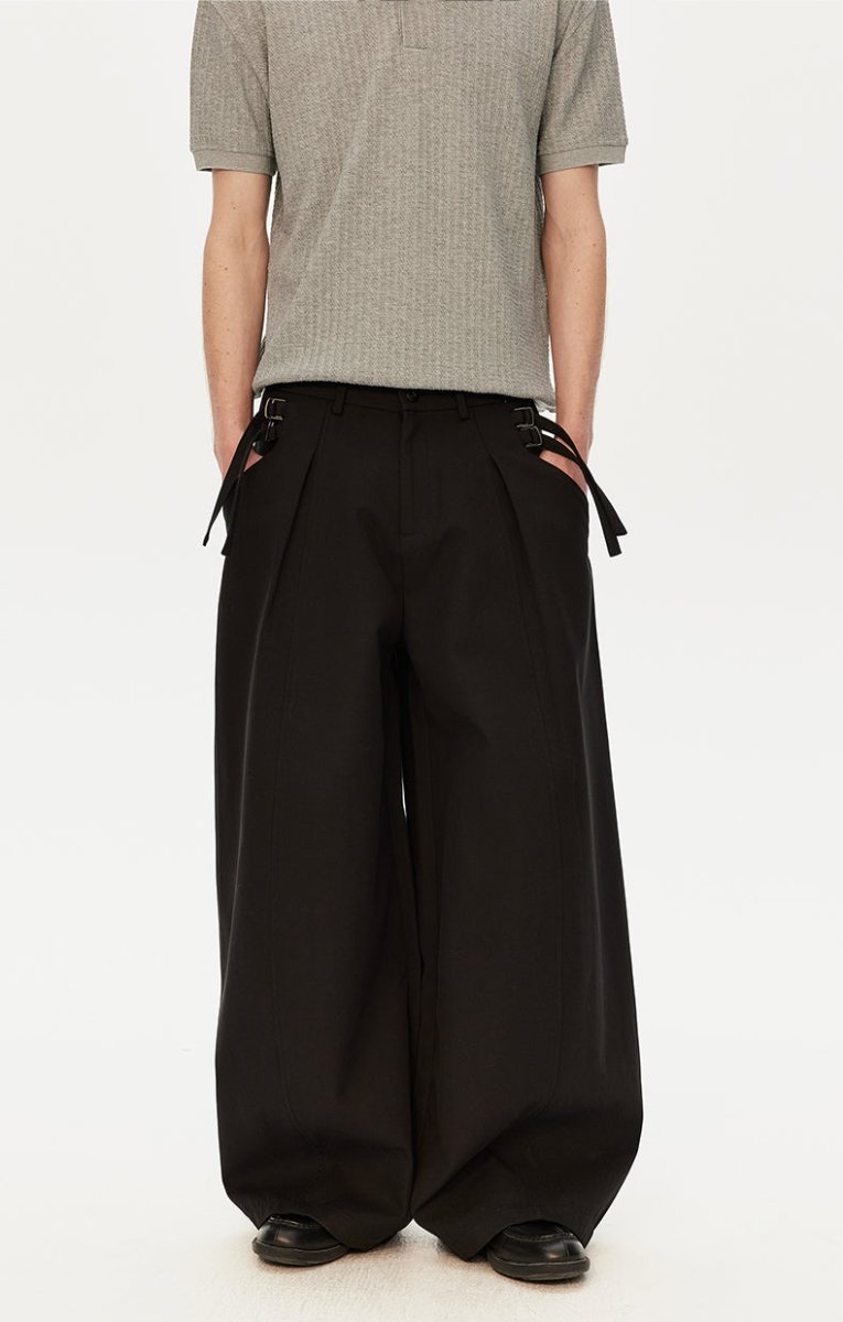 MADWITCH WIDE DRAPED TROUSERS 56013K - MadWitch Store