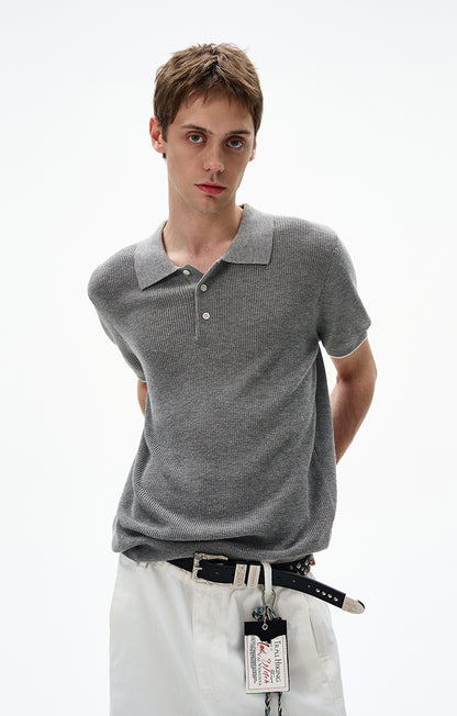MADWITCH CLASSIC POLO KNIT TOP #250139
