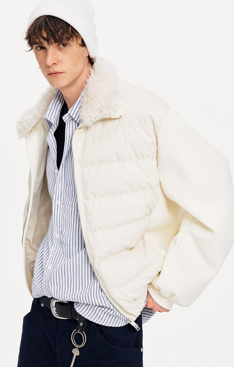 MADWITCH QUILTED STAND COLLAR DOWN JACKET #M0128