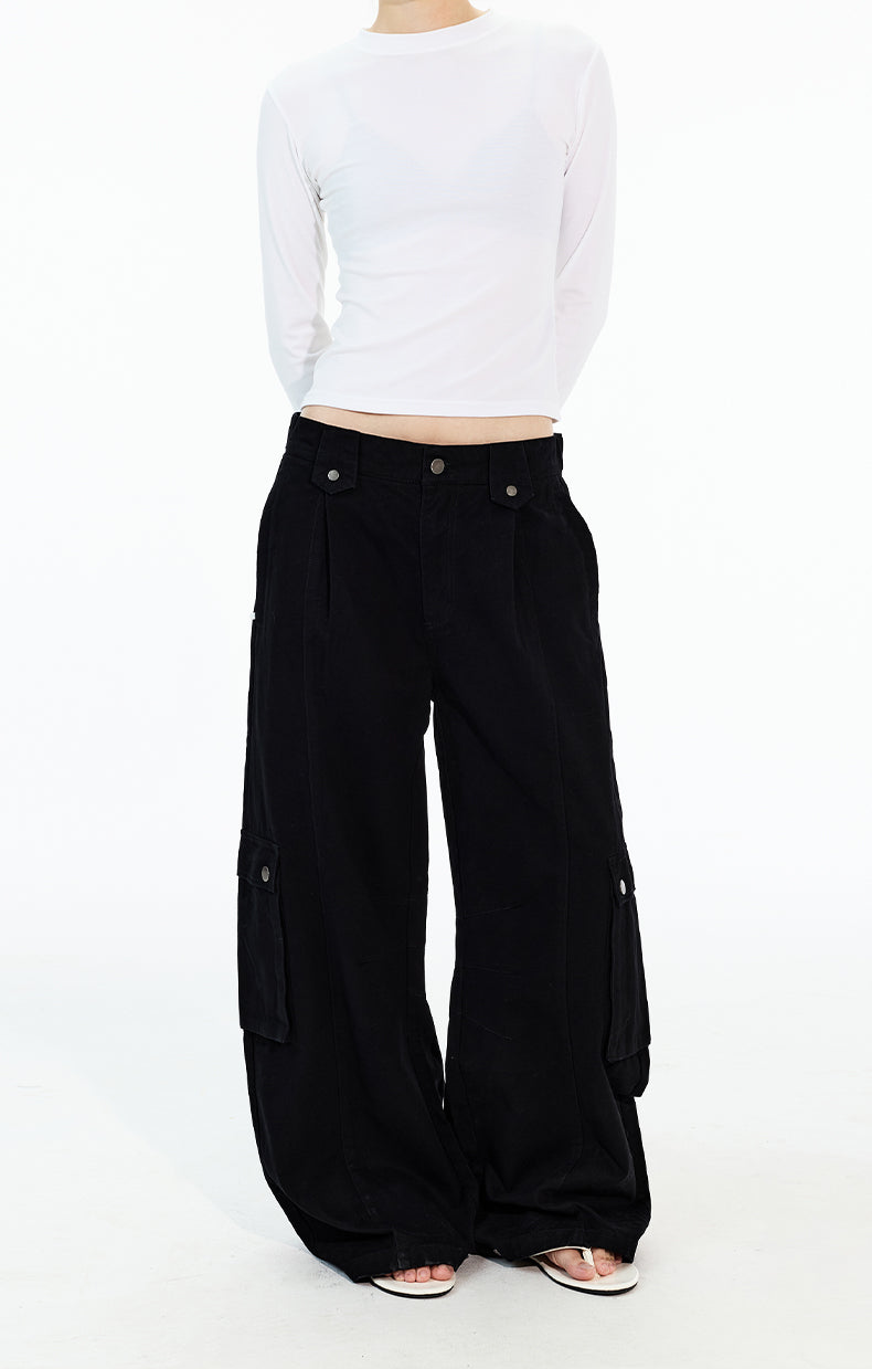 MADWITCH PLEATED MULTI-POCKET WORK PANTS #A619