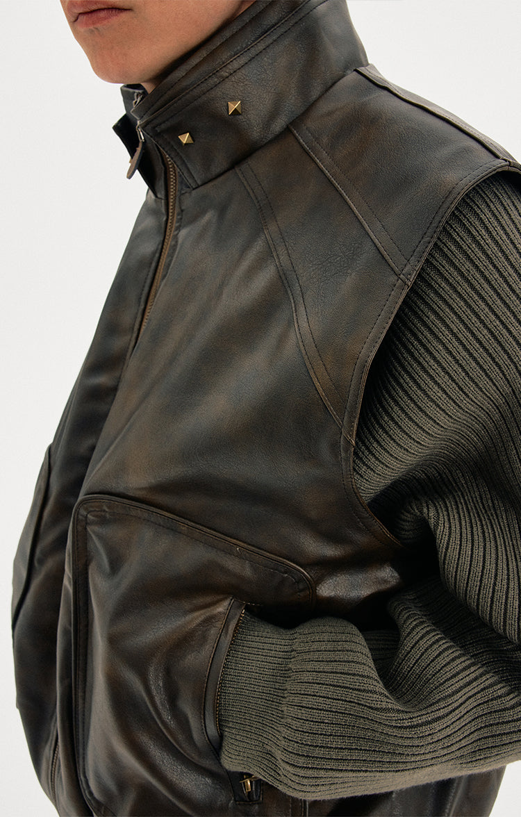 MADWITCH DECON LEATHER VEST #MJ04