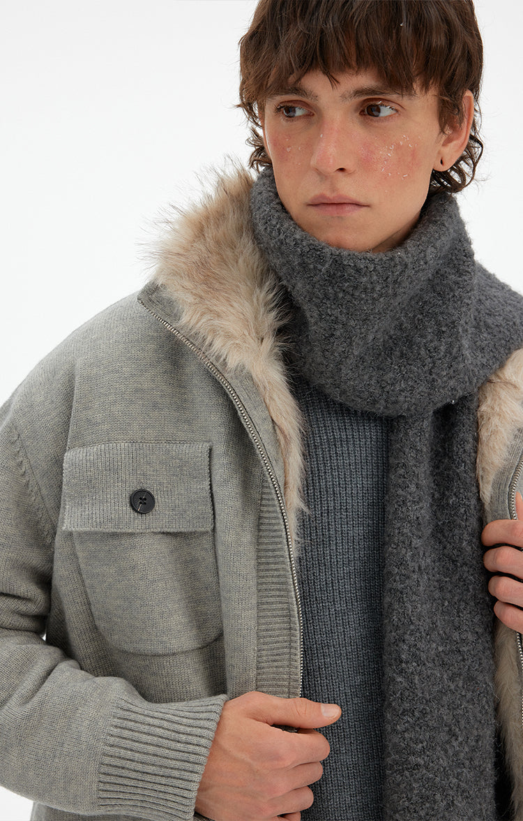 MADWITCH ATMOSPHERIC FUR COLLAR CARDIGAN #6003
