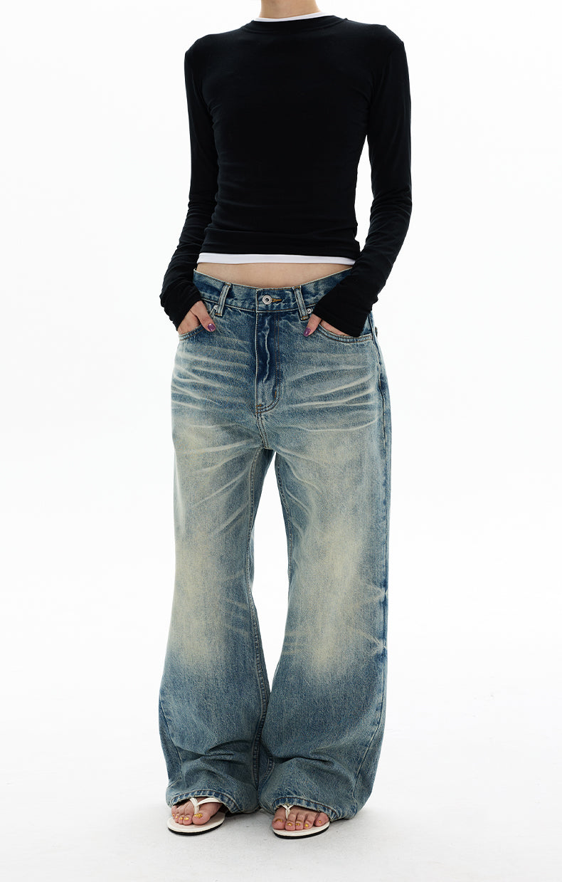 MADWITCH VINTAGE WASHED STRAIGHT JEANS #GP9768