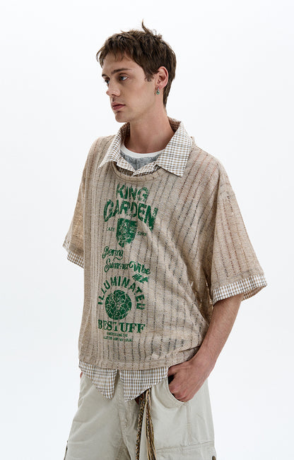 MADWITCH LAYERED KNIT TEE #T70