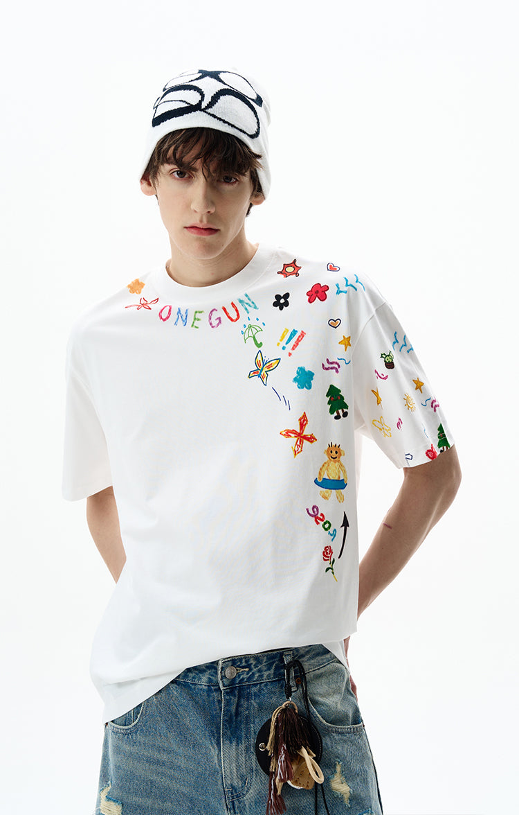 MADWITCH GRAFFITI PRINT TEE #C828