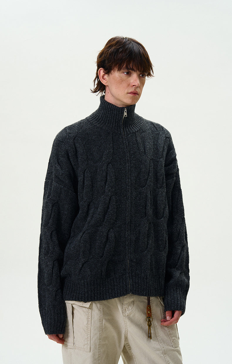 MADWITCH HALF-TURTLENECK CARDIGAN SWEATER #MY008