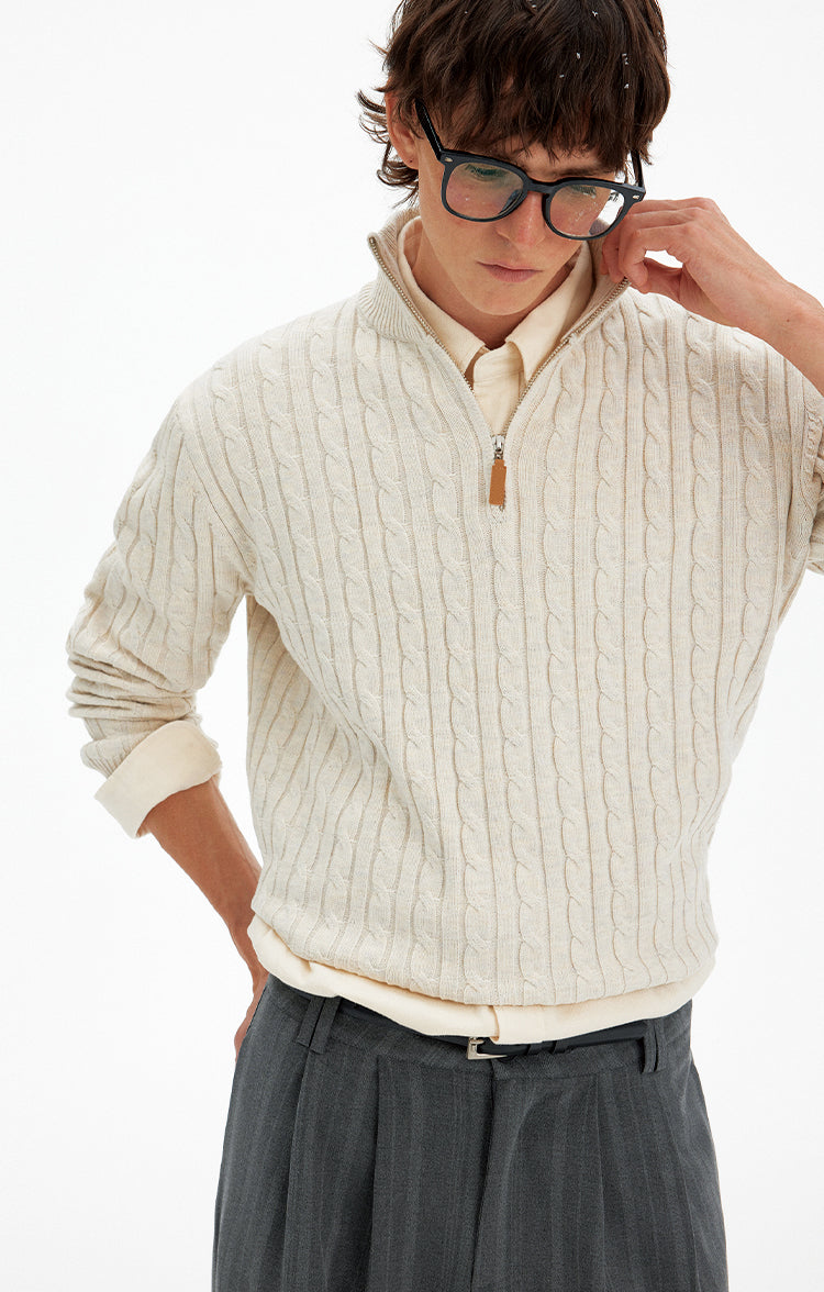 MADWITCH RETRO CABLE KNIT SWEATER #3009