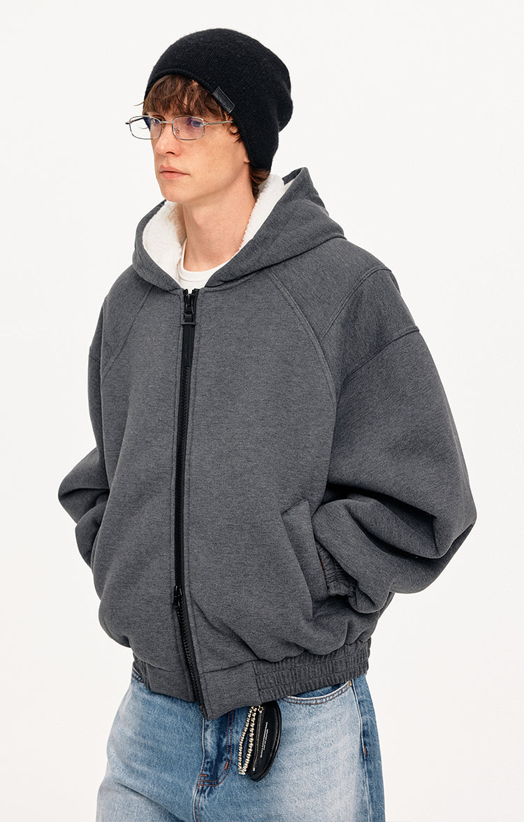 MADWITCH DECONSTRUCTED HOODED FLEECE JACKET #DW1631