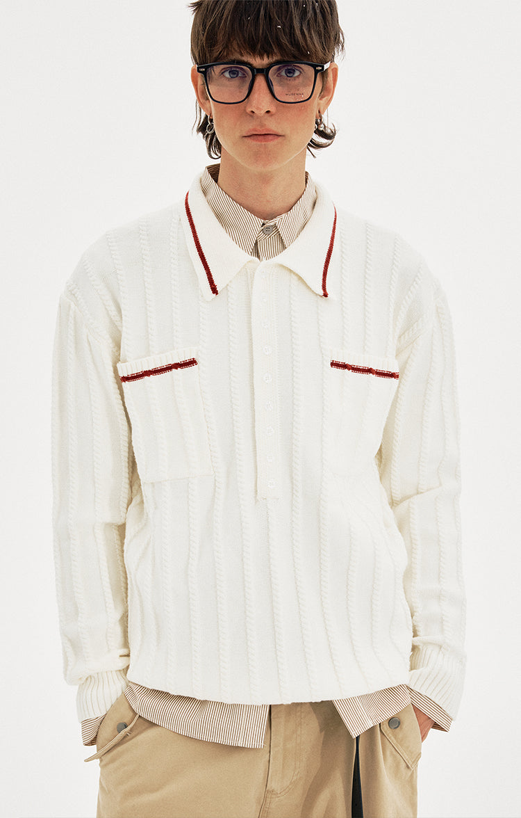 MADWITCH TWIST COLLAR SWEATER #AW25301
