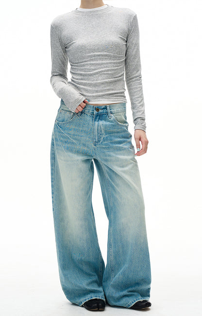MADWITCH DISTRESSED WASHED STRAIGHT JEANS #CK9697