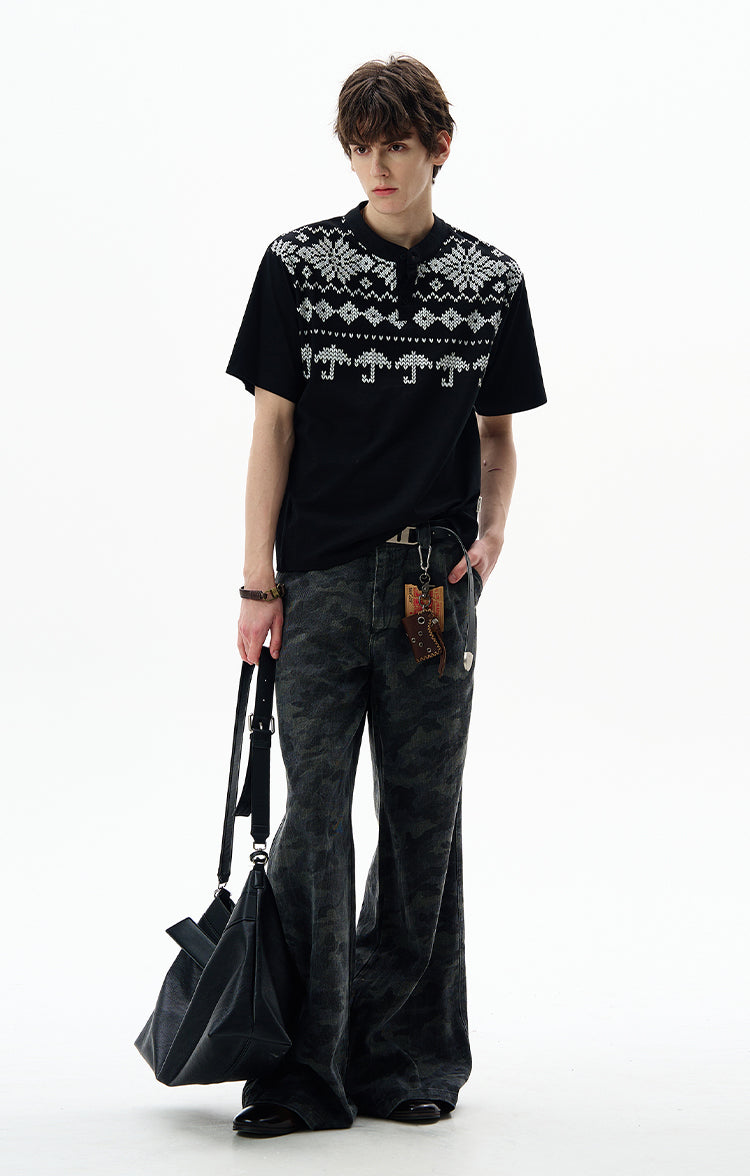 MADWITCH FAIR ISLE COTTON TEE #27351