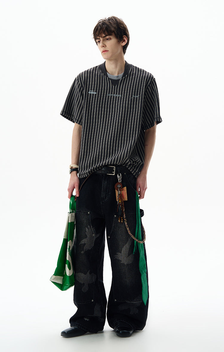 MADWITCH VINTAGE STRIPED TEE #X006